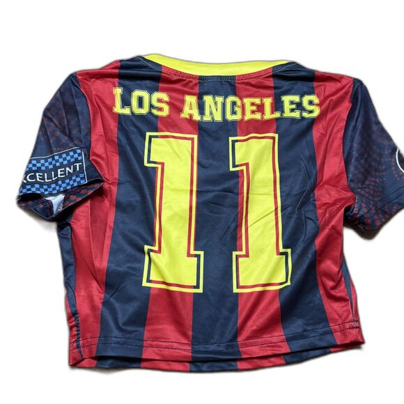 Shein NWT Los Angeles Cropped Jersey Graphic Short Sleeve Tee XS - Picture 3 of 7